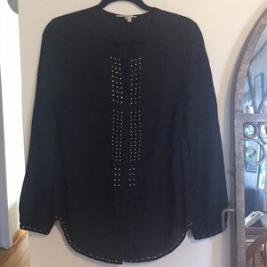 Gerard Darel black blouse with gunmetal grommets